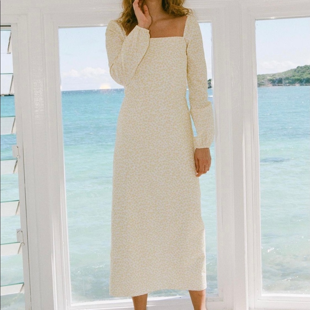 Coco Shop Long Sleeve Square Neck Line in Soft Yellow